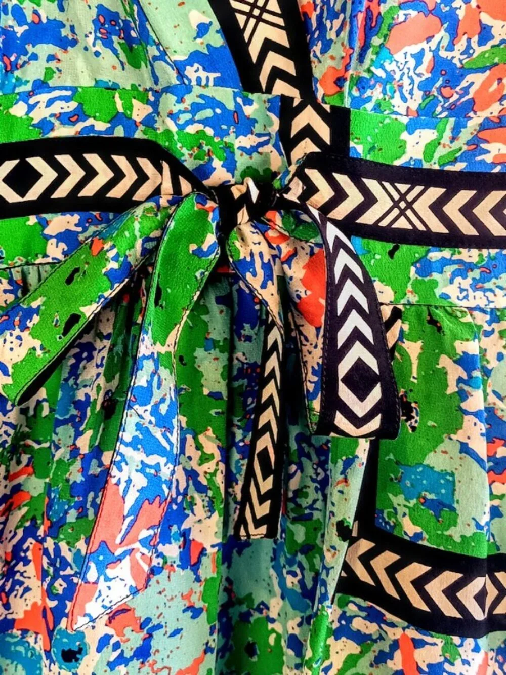 Tracy Reese Petites Multicolor Silk Empire Waist Dress